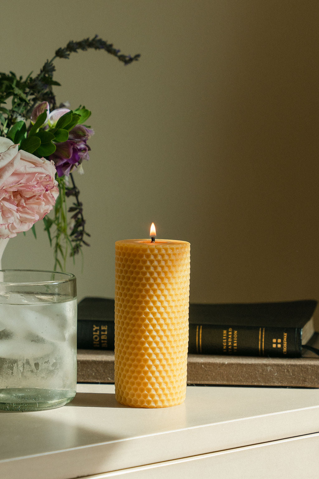 Honeycomb Beeswax Candle Duo