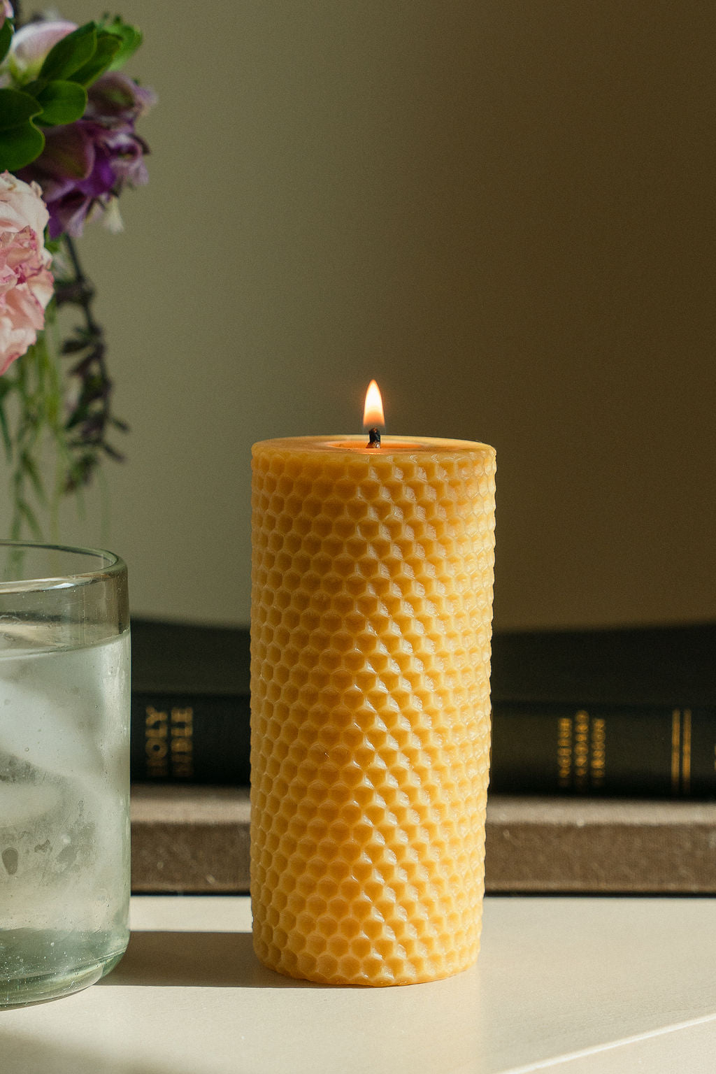 Honeycomb Beeswax Candle Duo